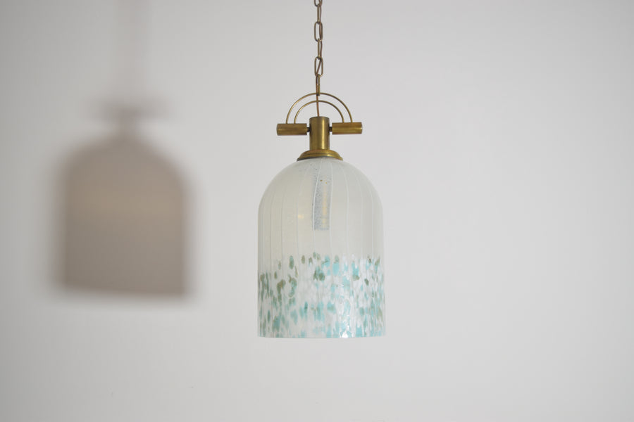 Murano Blown Glass and Brass Pendant