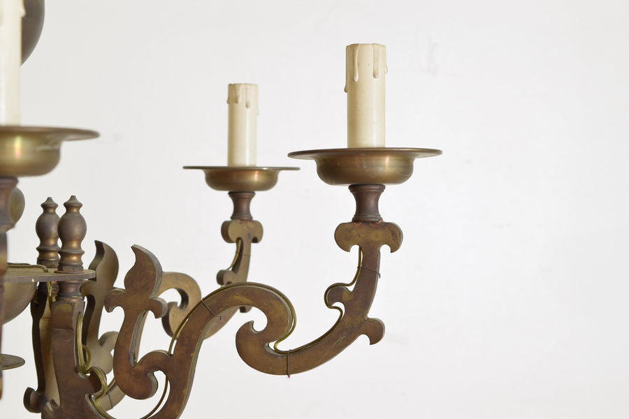 Cast Brass 6-Light Chandelier