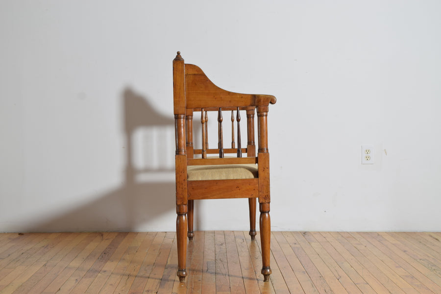 Walnut and Upholstered Bench