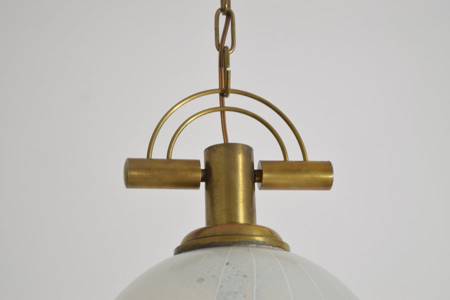Murano Blown Glass and Brass Pendant