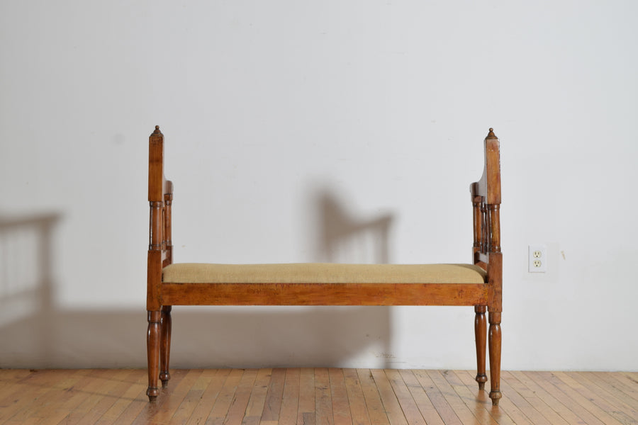 Walnut and Upholstered Bench