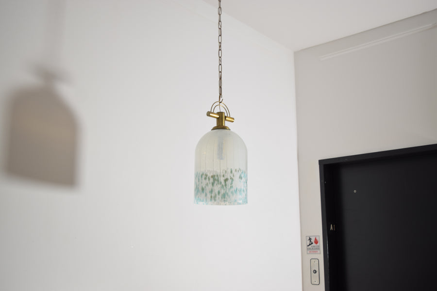 Murano Blown Glass and Brass Pendant