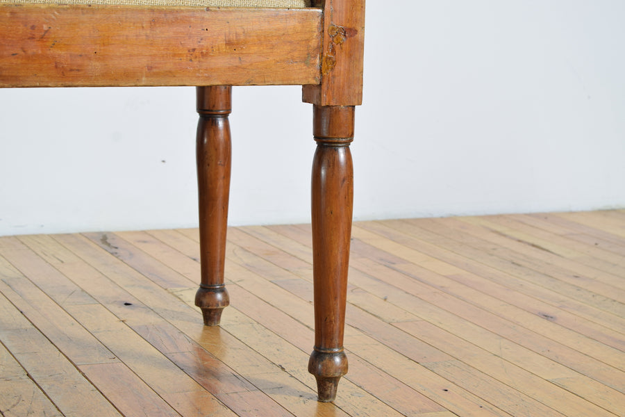Walnut and Upholstered Bench