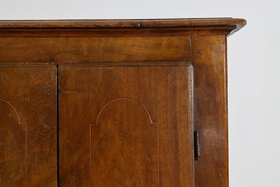 Walnut and Inlaid Tall 2-Door Credenza or Cabinet