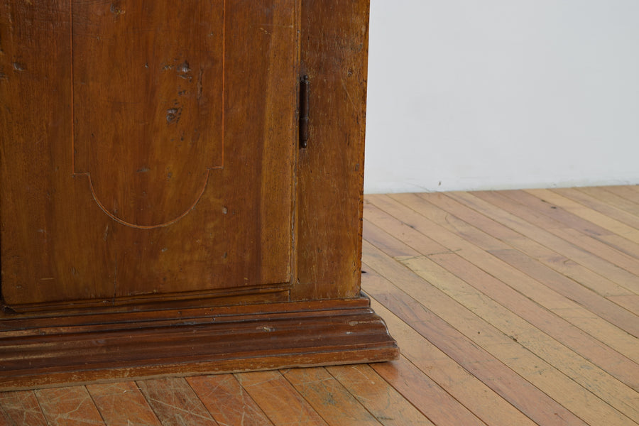 Walnut and Inlaid Tall 2-Door Credenza or Cabinet