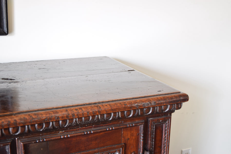 Carved Walnut 4-Door Credenza