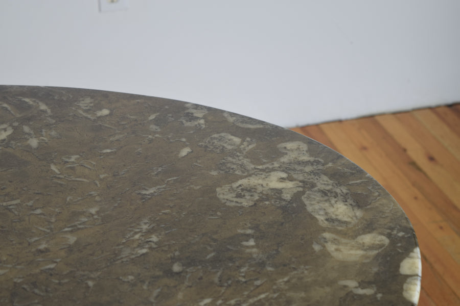 Marble and Chrome/Brass Plate Dining or Center Table