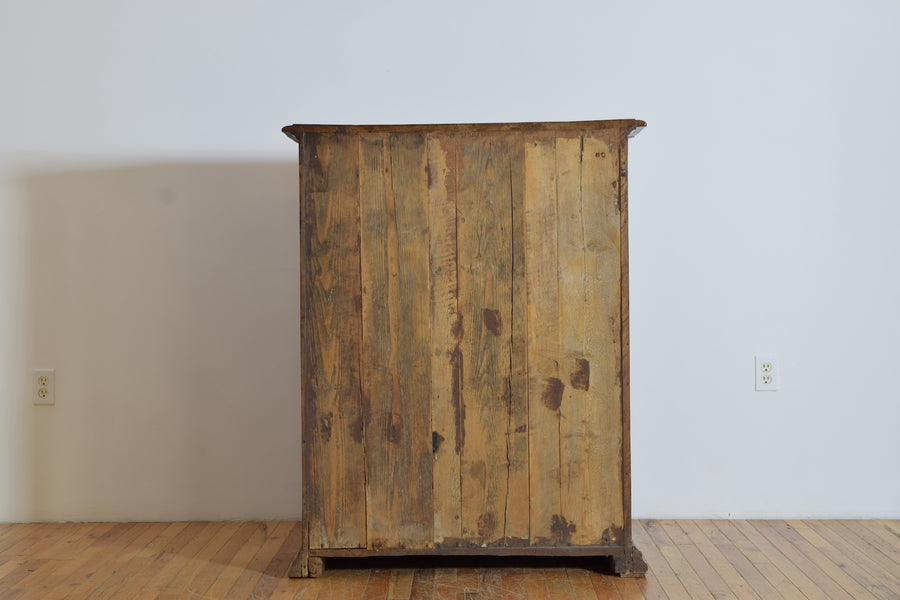 Walnut and Inlaid Tall 2-Door Credenza or Cabinet
