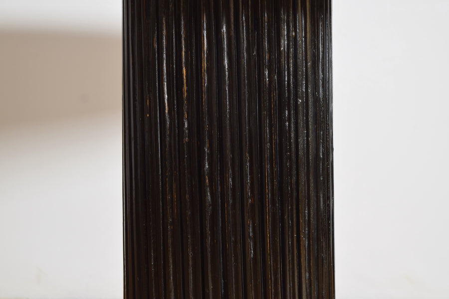 Walnut and Ebonized Oval Center or Dining Table