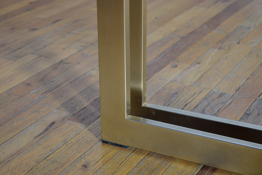 Marble and Chrome/Brass Plate Dining or Center Table