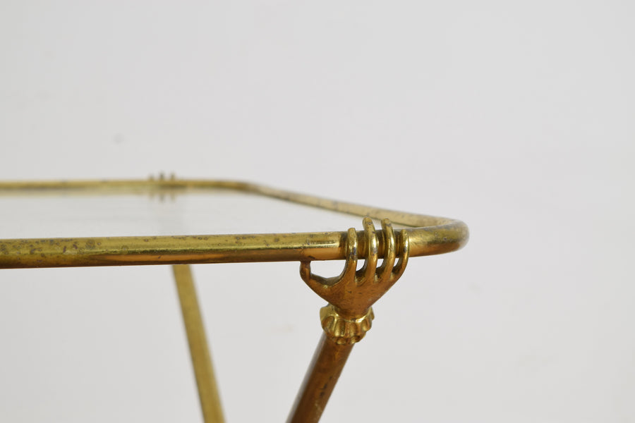 Pair of Brass and Glass Low Tables