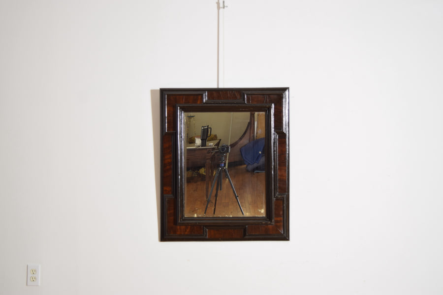 Walnut Veneered, Ebonized, and Molded Mirror