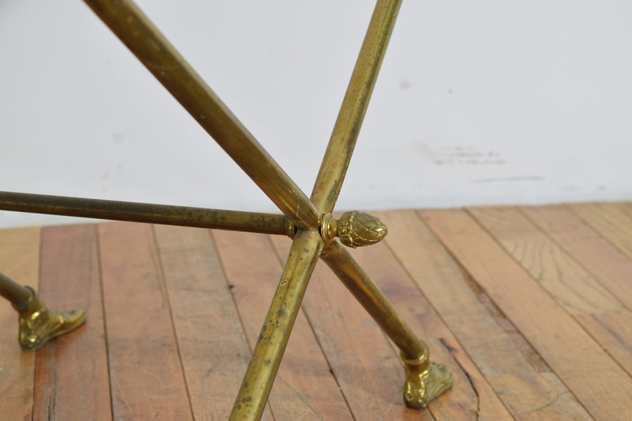 Pair of Brass and Glass Low Tables