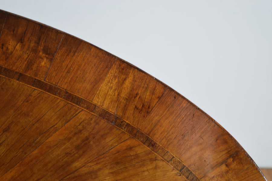 Walnut and Ebonized Oval Center or Dining Table