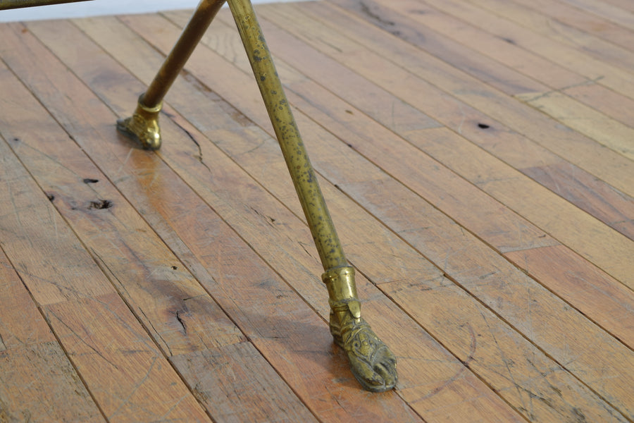 Pair of Brass and Glass Low Tables