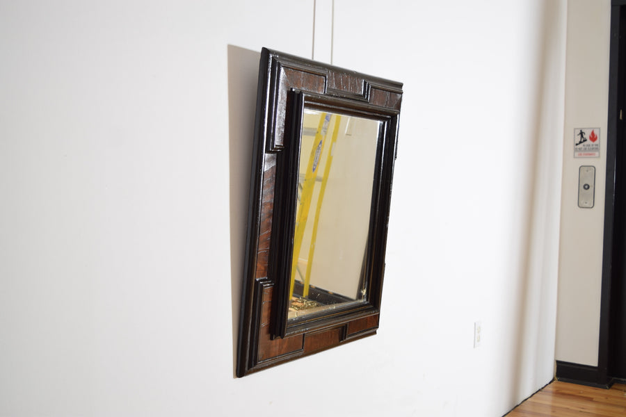Walnut Veneered, Ebonized, and Molded Mirror
