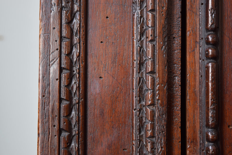 Carved Walnut 4-Door Credenza