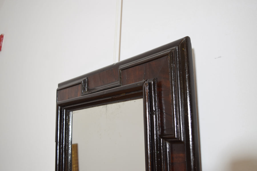 Walnut Veneered, Ebonized, and Molded Mirror