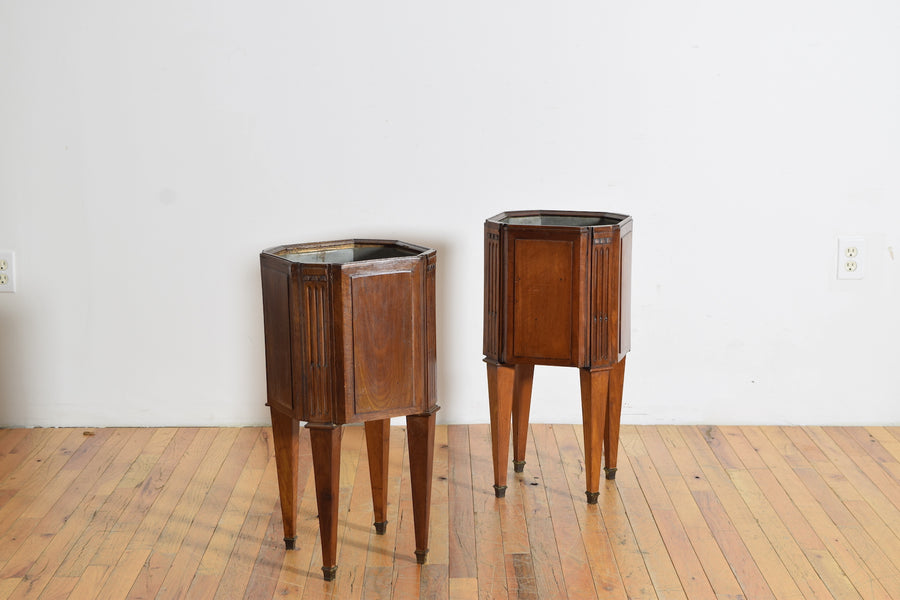 Pair of Walnut Octagonal Planters