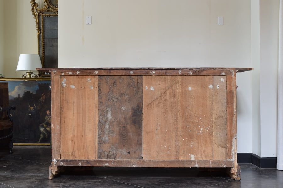 Stained Firwood 1-Drawer, 2-Door Credenza