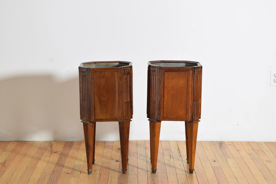 Pair of Walnut Octagonal Planters