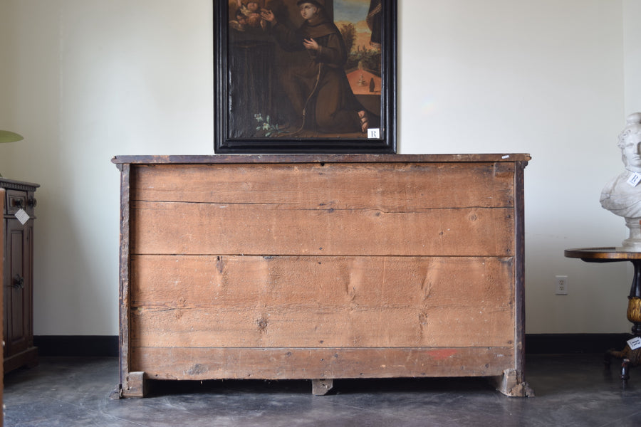 Carved Walnut 4-Door Credenza