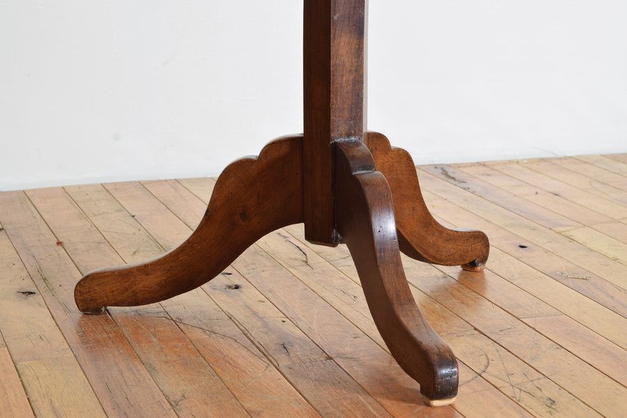 Walnut 1-Drawer Pedestal Table