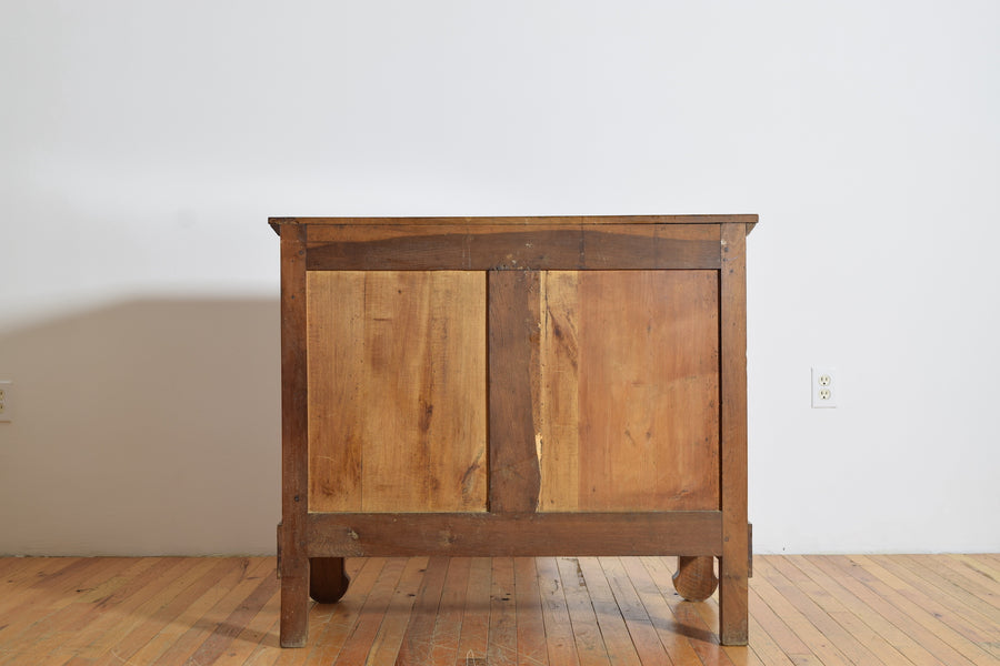 Light Walnut 3-Drawer Brass Mounted Commode