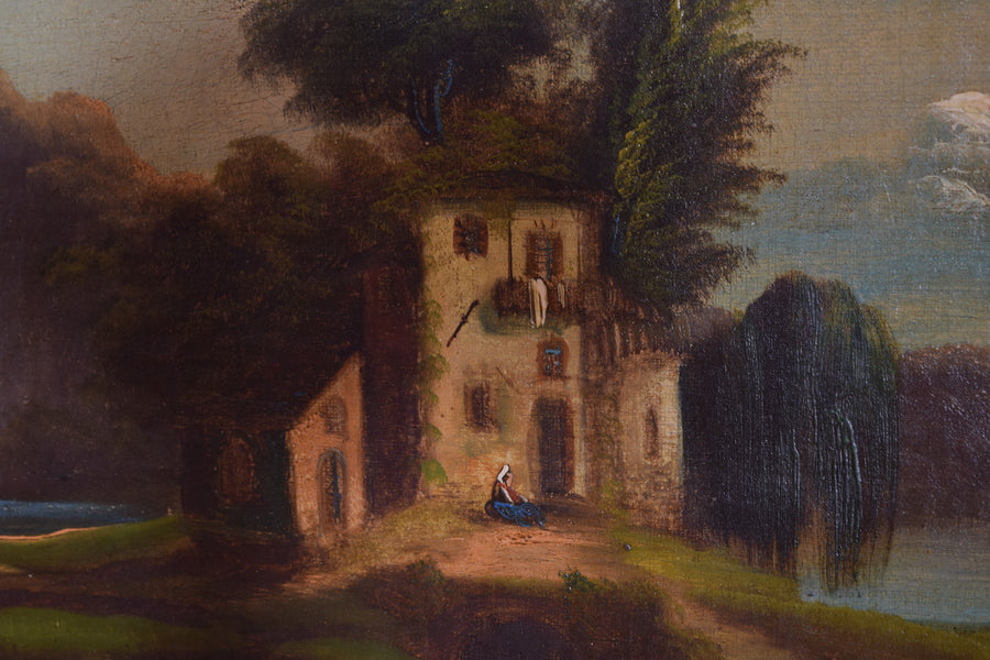 Set of 6 Oils on Canvas, Homes in Landscapes