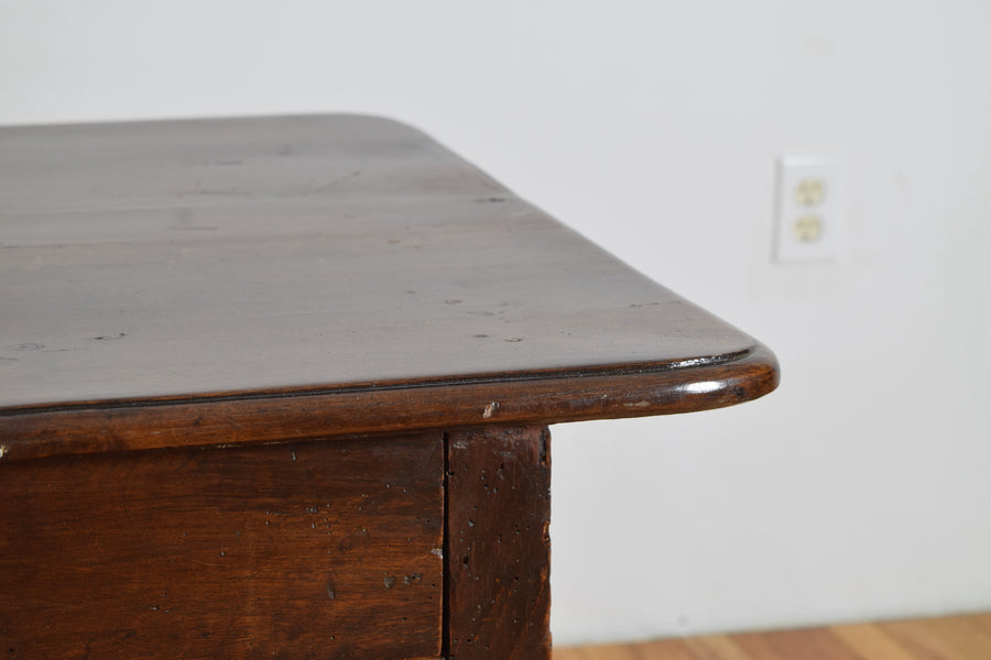 Shaped Walnut 1-Drawer Table