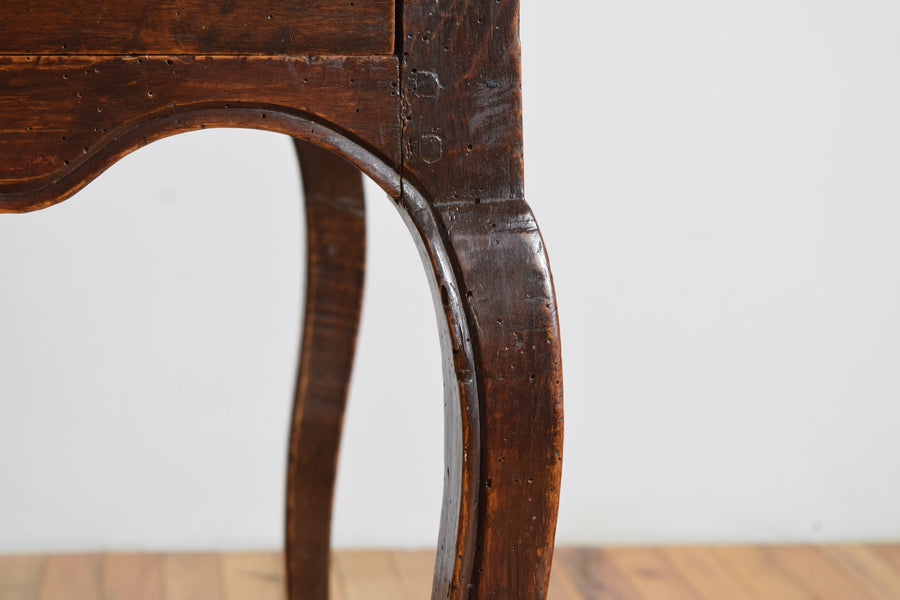 Shaped Walnut 1-Drawer Table
