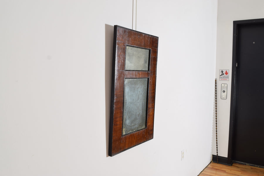Walnut Veneered and Ebonized Mirror