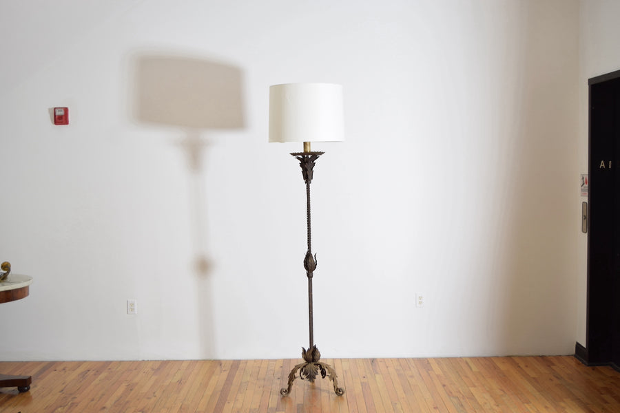 Wrought Iron and Metal Floor Lamp
