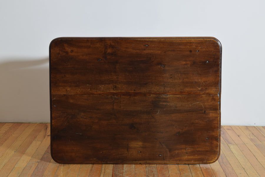 Shaped Walnut 1-Drawer Table