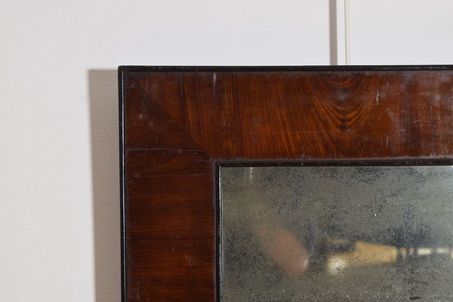 Walnut Veneered and Ebonized Mirror