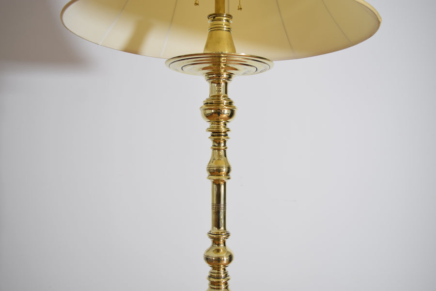 Wrought Iron and Brass Floor Lamp