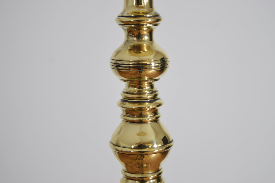 Wrought Iron and Brass Floor Lamp