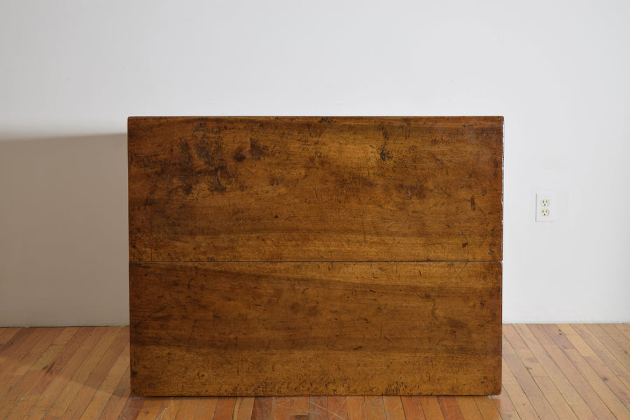 Carved Walnut 1-Drawer Center Table