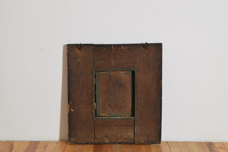 Burl Walnut Veneered Cushion-Form Mirror