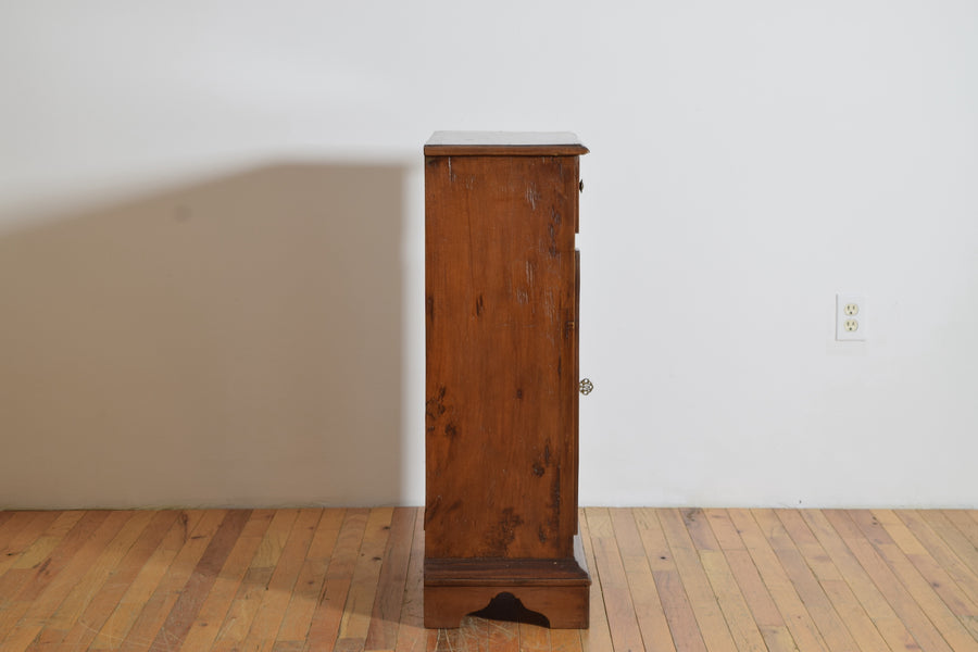 Walnut and Inlaid 1-Drawer, 1-Door Credenza
