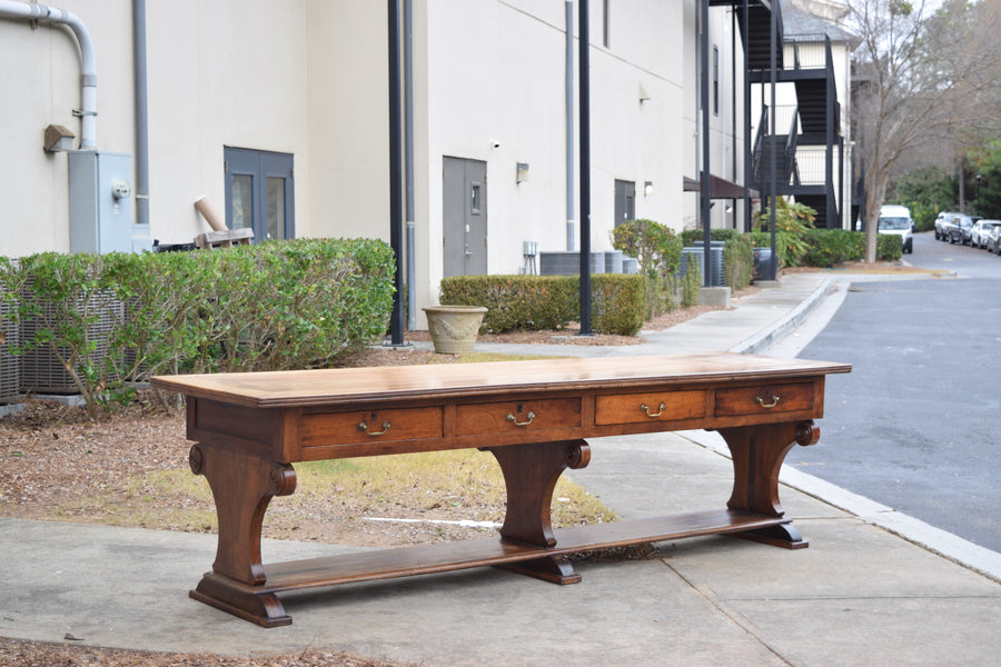 Solid Walnut 4-Drawer Drapers Table