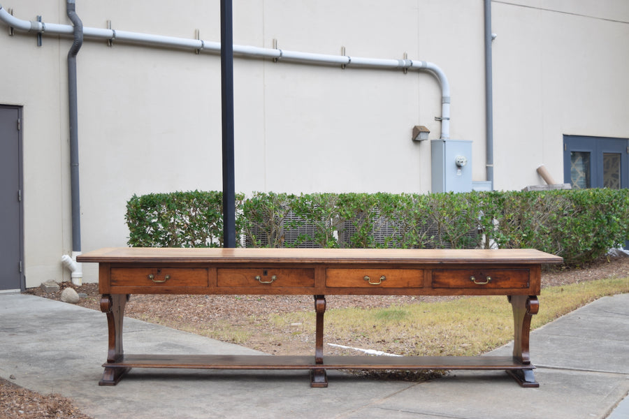 Solid Walnut 4-Drawer Drapers Table