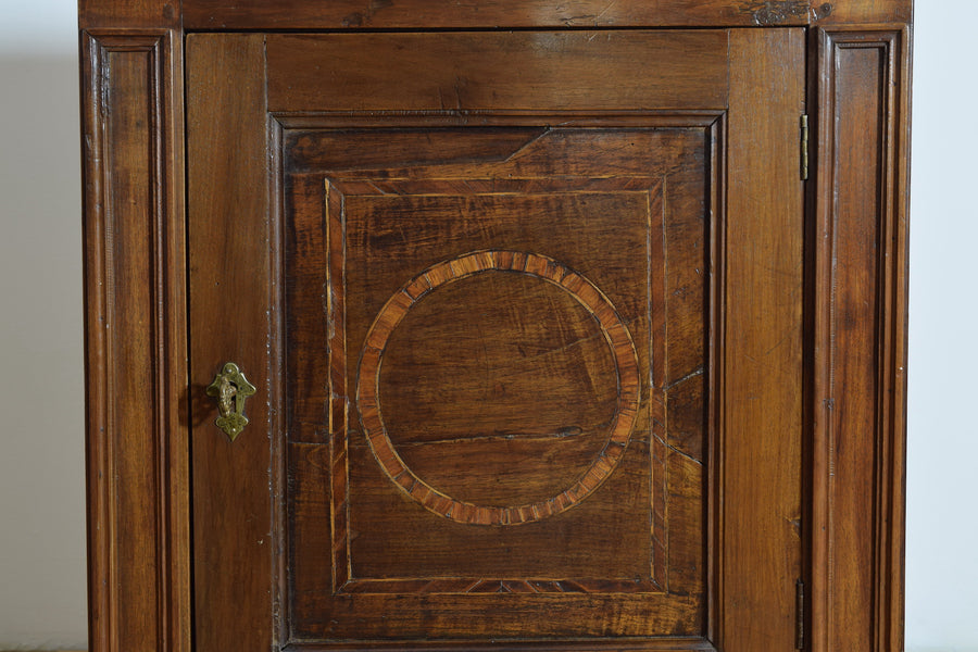 Walnut and Inlaid 1-Drawer, 1-Door Credenza