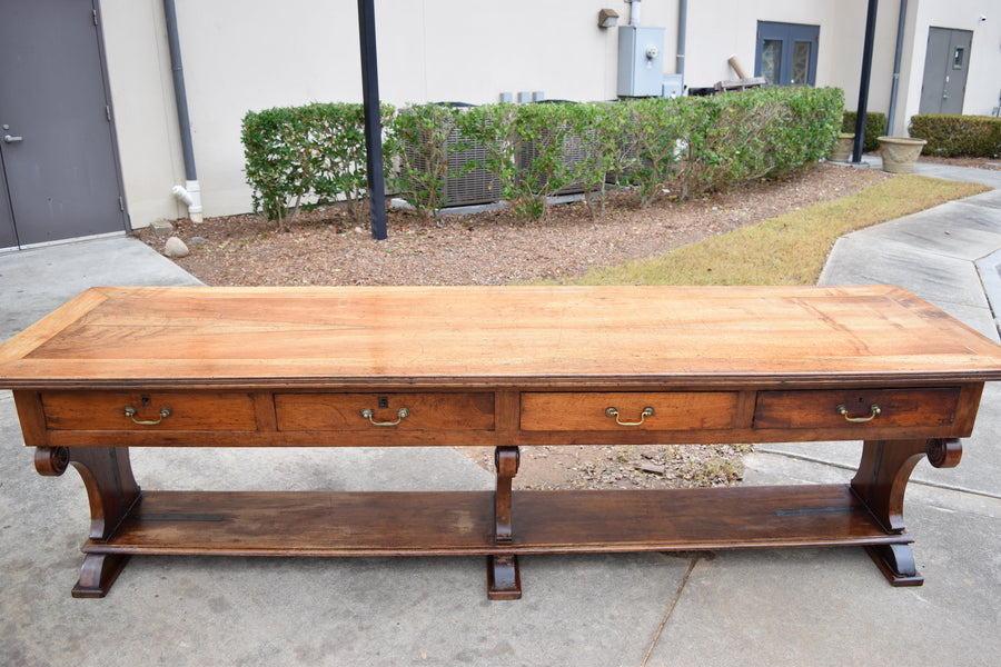 Solid Walnut 4-Drawer Drapers Table