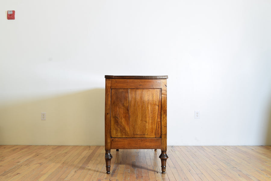 Walnut and Brass Mounted 5-Drawer Commode