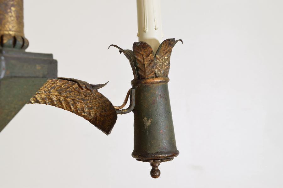 Painted and Gilt Tole 5-Light Lantern