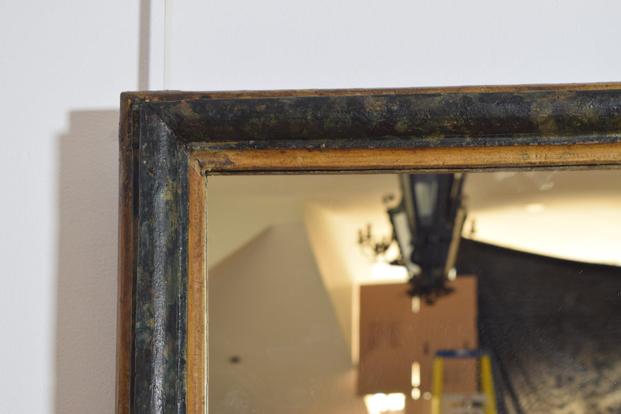 Pair of Faux Marble Painted and Gilded Mirrors