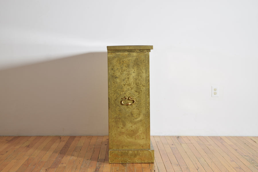 Brass 2-Drawer Bookcase Cabinet