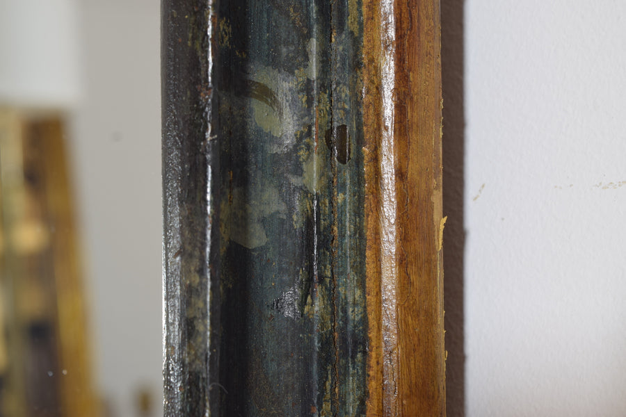 Pair of Faux Marble Painted and Gilded Mirrors