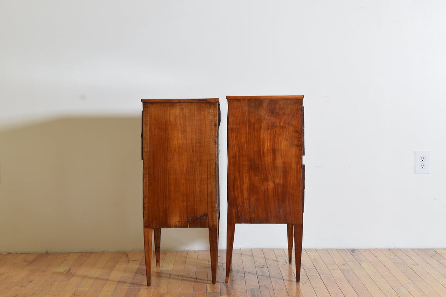 Pair of Fruitwood 2-Drawer Bedside Commodes